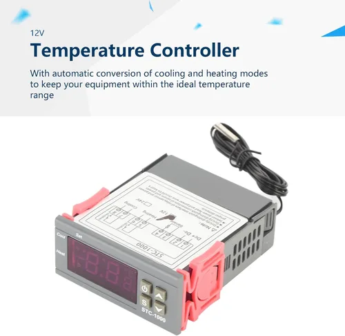Vista 2 de STC-1000 Controlador digital de temperatura multiusos, termostato de refrigeración y calefacción con sensor NTC para fermentador de cerveza casera