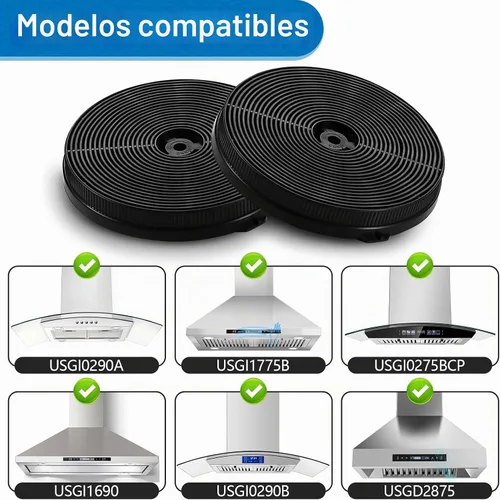 Vista 4 de Filtro de carbón de repuesto para campana extractora (USGDCF-G) para campana extractora Tieasy GD10 TD10 GI02 TI02