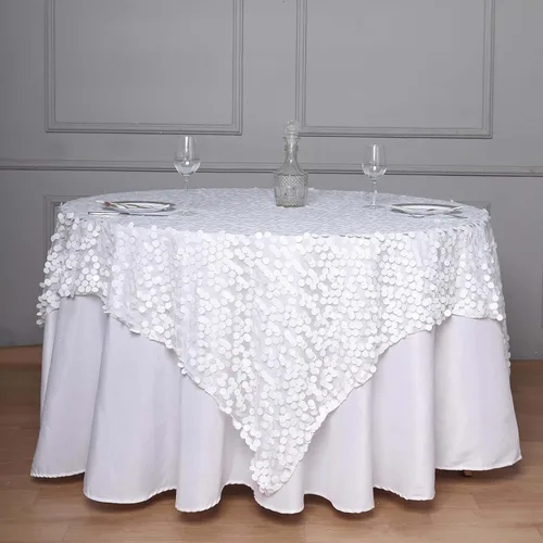 Vista 19 de Efavormart Manteles Superpuestos de Lentejuelas Payette Grandes Premium de 72 pulgadas para Decoraciones de Mesa de Bodas, Banquetes, Catering