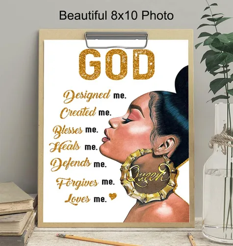 Vista 4 de Arte afroamericano - Arte negro - decoración de pared religiosa espiritual - mujeres negras - Regalos cristianos de inspiración para mujeres