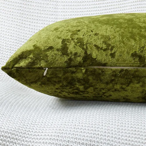 Vista 6 de Home Soft Things Funda de almohada decorativa de terciopelo triturado, 4 piezas, aguacate, 20 x 20 pulgadas, funda cuadrada de acento suave