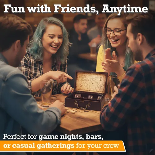 Vista 7 de STERLING Juego de 12 números Shut The Box Caja de madera Estuche de viaje con temática náutica Juego de dados familiares para niños y adultos