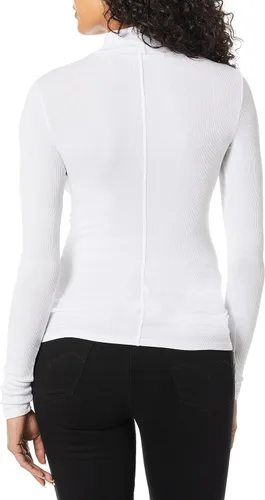 Vista 2 de Enza Costa Camiseta de manga larga con cuello de tortuga para mujer