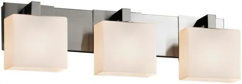 Vista 2 de Justice Design Group Lighting FSN-8923-55-MROR-DBRZ Justice Design Group - Fusion - Barra de baño modular de 3 luces - Rectángulo - Acabado