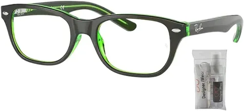 Vista 2 de Ray-Ban Junior RY1555 - Lentes graduados cuadrados para niños y niñas + paquete con kit de diseño iWear