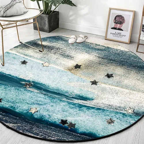Vista 18 de Tapete redondo de mármol verde esmeralda, lavable, pequeño círculo, para dormitorio, sala de estar, alfombra moderna abstracta circular, 2 pies