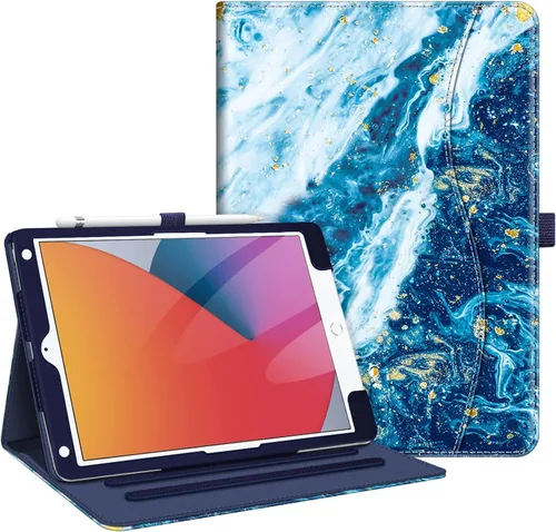 Vista 20 de Fintie Funda de visión multiángulo para iPad de 9ª/8ª/7ª generación de 10,2 pulgadas Vegan Leather Folio Stand Cover, Pencil Holder & Storage