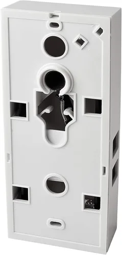 Vista 2 de Newhouse Hardware MCHBV - Timbre mecánico inalámbrico de dos notas y botón de puerta con visor integrado, tamaño único, blanco/latón