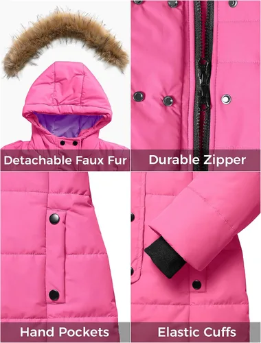 Vista 5 de ZSHOW Abrigo largo de invierno para niña, resistente al agua, chaqueta acolchada cálida