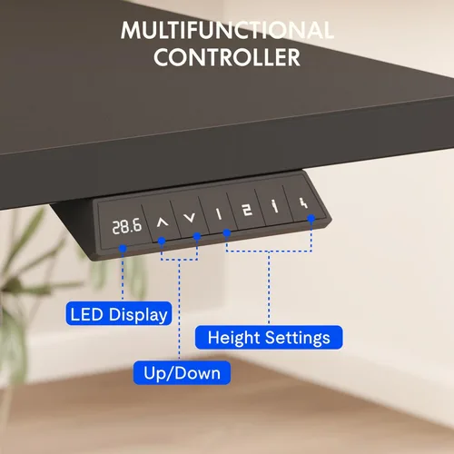 Vista 6 de FLEXISPOT Escritorio Eléctrico de Pie de Una Pieza, 40 x 24 Pulgadas Escritorio Ajustable con Superficie Sin Costuras, Controlador de Memoria