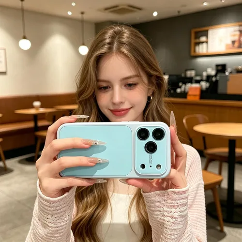 Vista 5 de Funda de silicona líquida para iPhone 17 Pro Max equipada con película protectora de lente, anticolisión suave al tacto y resistente a las manchas