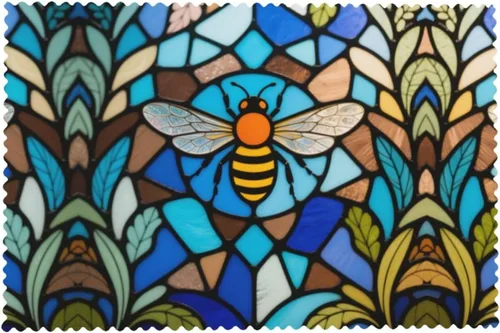 Vista 8 de Rectangular Placemats Set of 4, Heat Resistant Bee Printed Kitchen Dining Table Mats
