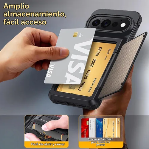 Vista 2 de Oterkin Funda tipo cartera para Google Pixel 11/11 Pro 4-5 tarjetero Negro