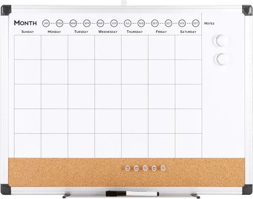 Vista 8 de VUSIGN - Pizarra blanca con calendario mensual y borrado en seco