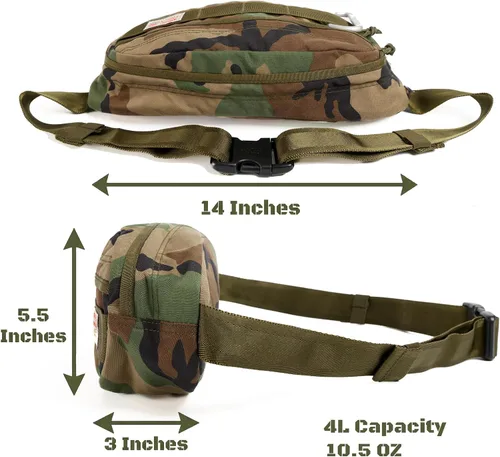 Vista 6 de Rough Enough - Riñonera cruzada para hombre, Camo, Riñonera de camuflaje militar