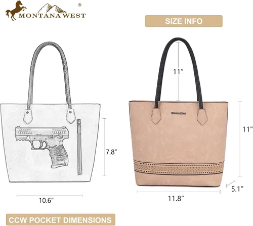 Vista 6 de Montana West Bolsas grandes para mujer, bolsos tejidos y bolsos con cremallera