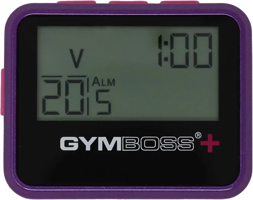 Vista 3 de Gymboss Temporizador de intervalos Plus y cronómetro (violeta/rosa)