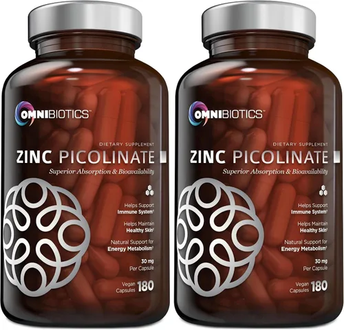 Vista 6 de OmniBiotics Suplemento de picolinato de zinc de 30 mg – Zinc de alta absorción para el sistema inmunológico, piel sana y apoyo energético – 180