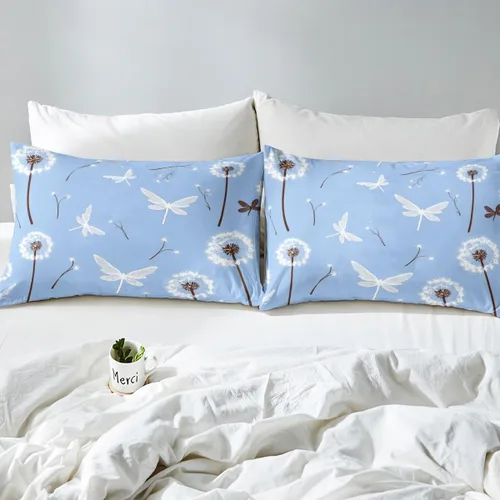 Vista 5 de Erosebridal Regalos de libélula para mujeres, funda de edredón de diente de león, mariposa y libélulas, juego de ropa de cama para mujeres y niñas