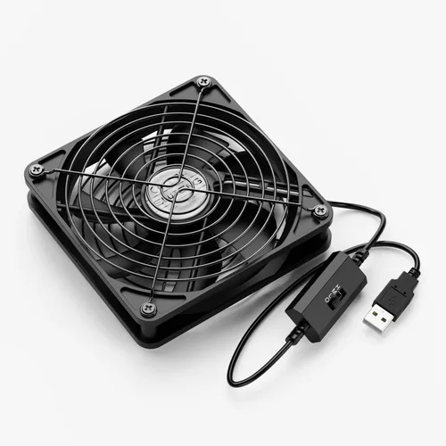 Vista 8 de ELUTENG Ventilador USB de 40 mm con control de 3 velocidades, ventilador USB de 5 V, 5300 RPM máx., ventilador de flujo alto VR, ventilador