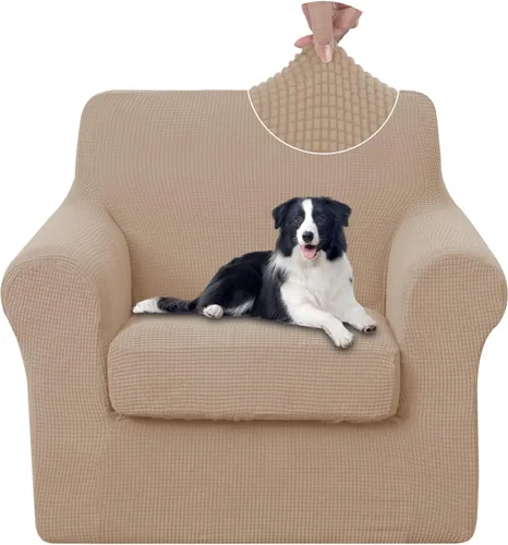 Vista 73 de U-NICE HOME Funda elástica para sofá de 3 piezas, funda de sofá lavable con cojín de asiento individual para sofá de 2 cojines, apta para mascotas