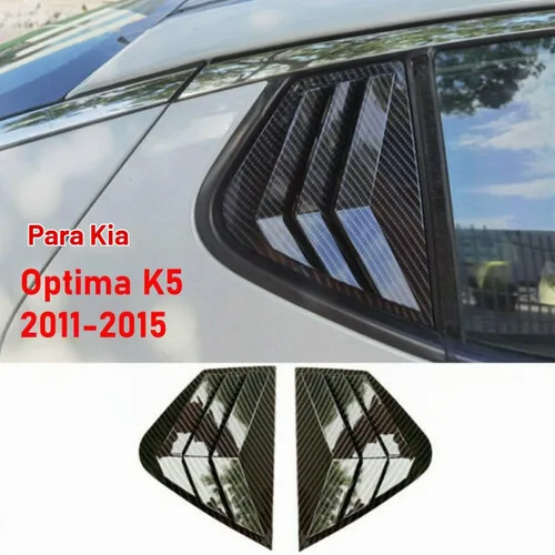 Vista 2 de Cubierta de rejilla de ventilación de ventana lateral trasera de fibra de carbono para Kia Optima K5 2011 2012 2013 2014 2015 Par, accesorios