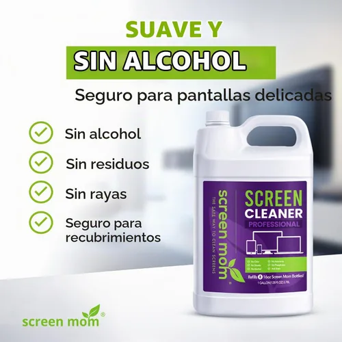 Vista 5 de Screen Mom Estación de recarga de limpiador de pantalla con grifo dispensador, 1 galón