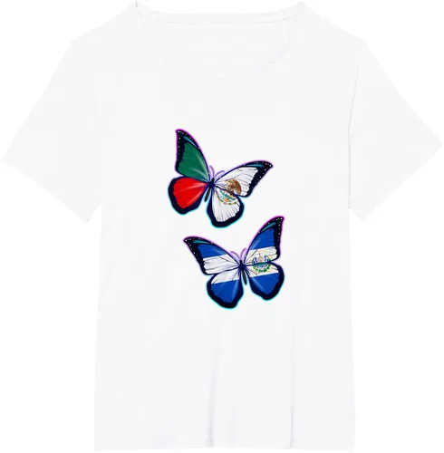 Vista 62 de Raíces biculturales de El Salvador y México. Versión mariposa Camiseta, Negro