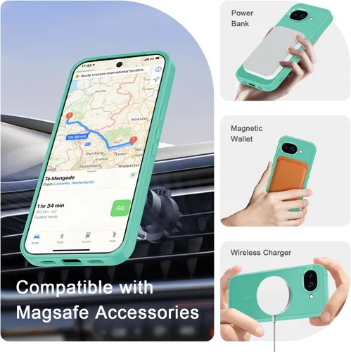 Vista 1319 de Funda para Google Pixel 10 Pro XL, cubierta magnética mate, color negro Fit for MagSafe, Screen Protector included, Shockproof Military Grade