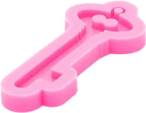 Vista 5 de Molde de silicona para llavero con forma de llave brillante brillante con agujero, collar, joyería epoxi, moldes para manualidades, llavero
