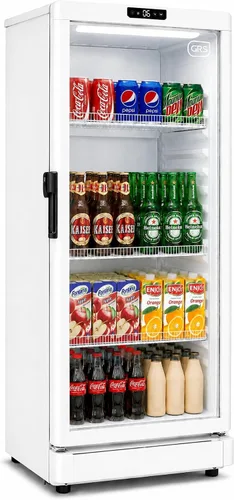 Vista 11 de GRS Refrigerador comercial con cerradura de puerta de vidrio Flujo de aire fresco y temperatura Refrigerador de bebidas, enfriador de bebidas