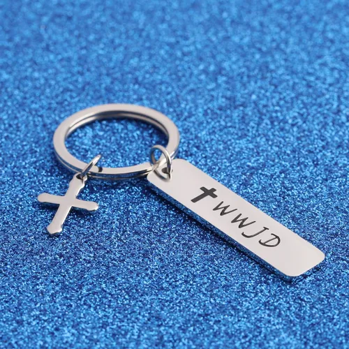 Vista 3 de WUSUANED Joyería religiosa WWJD Cruz Brazalete Brazalete Brazalete Primera Comunión Regalo