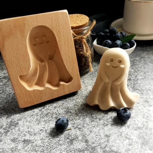 Vista 29 de Molde de Galletas de Madera Tallada con Pájaro - Cortador de Galletas de Jengibre DIY con Prensa de Relieve