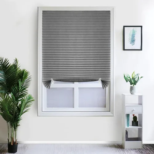 Vista 13 de Persianas Temporales para Ventanas sin Cordón, Persianas de Papel Plisado Autoadhesivas, Cortinas para Ventanas, Persianas Opacas para Ventanas