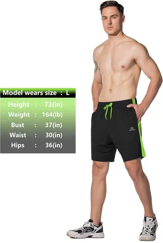 Vista 5 de LINSONMAN Mens Athletic Shorts for Running Training and Gym Workouts - Quick-Drying and Lightweight Sports Shorts
