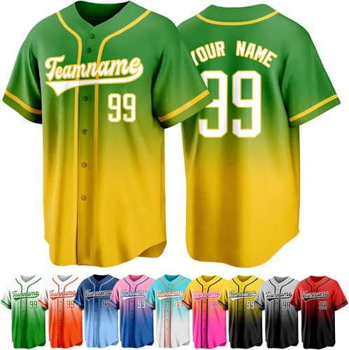 Vista 10 de Custom Baseball Jersey Personalized Short Sleeve Team Sport Uniform Baseball Shirt for Men Women Youth Boy