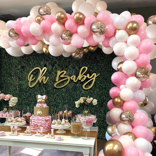 Vista 5 de Cartel de madera para baby shower con pintura dorada, pancarta perfecta para fiesta de baby shower, decoración de niños/niñas, telón de fondo