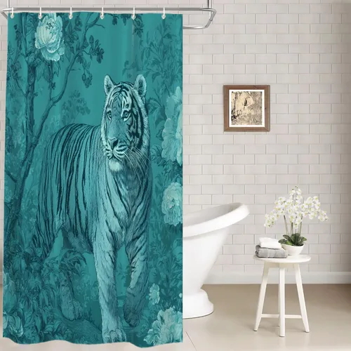 Vista 76 de Batmerry Maritime Nautical Hookless Shower Curtain with Snap in Liner Set, Anchors Ship Wheel Bath Curtain Magnetic Hem Quick-Drying Waterproof