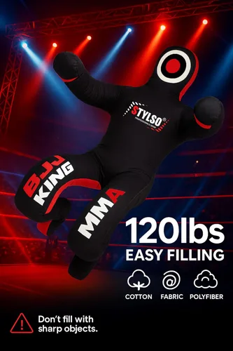 Vista 3 de Grappling Dummy for Adults, Unfilled Wrestling Dummy, Hanging Jiu Jitsu Dummy for BJJ, MMA, Judo, Karate, Martial Arts