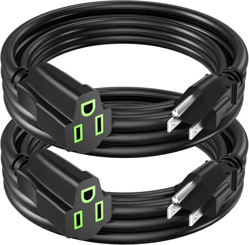 Vista 11 de Cable de extensión de alimentación de 0.5 pies/6 pulgadas (paquete de 10), cable de extensión eléctrico corto de 3 clavijas, salida única