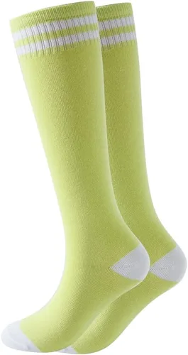 Vista 19 de Calcetines altos hasta la rodilla para niños, calcetines de fútbol de algodón para niños, niñas, niños pequeños
