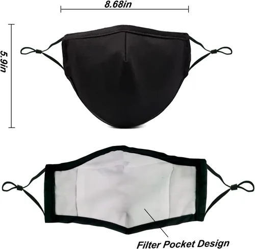 Vista 3 de Mascarillas de tela lavables y reutilizables para mujeres y hombres, máscara facial transpirable con alambre de nariz y bolsillo para filtro