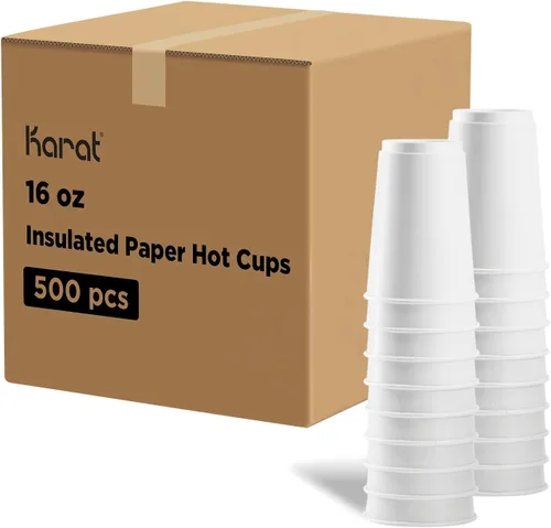 Vista 32 de Karat Taza de papel para café expreso de 4 oz, 1000 unidades, taza desechable para enjuague bucal, para bebidas calientes y frías, blanca (C-K504W)