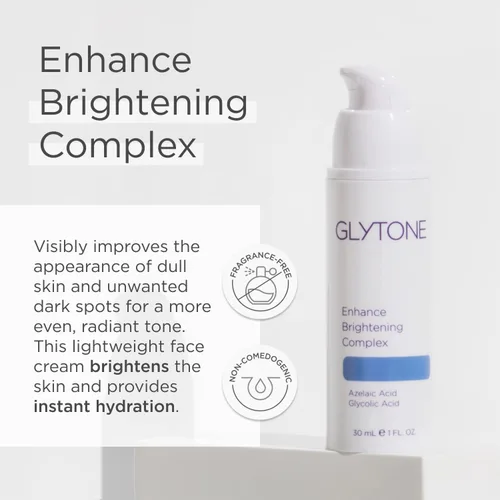 Vista 2 de Glytone Complejo iluminador mejorado: con 12% de ácido azelaico, 3% ácido glicólico, ilumina la piel y reduce las manchas oscuras, no comedogénico