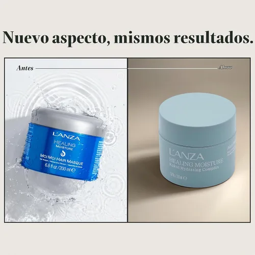 Vista 2 de L'ANZA Mascarilla curativa Moi Moi para el cabello, hidrata y refresca el cabello seco y grueso, rico en complejo codificador de bambú, sin