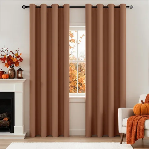 Vista 117 de MIULEE Cortinas opacas para dormitorio o sala de estar, juego de 2 paneles de cortina para ventana con aislamiento térmico y bloqueo de luz