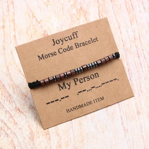 Vista 2 de JoycuFF Inspirational Morse Code Bracelets for Women Christmas Birthday Gifts for Her Secret Message Funny Jewelry with Wood Beads for Friend