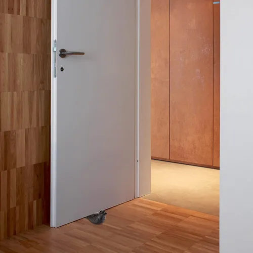 Vista 2 de Sumnacon 2 topes de puerta de hierro fundido para pájaros, tapones decorativos rústicos para puerta que evitan perforar agujeros, cuñas de puerta