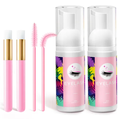Vista 10 de Buqikma Kit de champú de pestañas para extensiones de 2.02 fl oz/60 ml