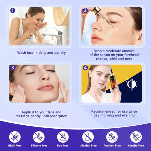 Vista 6 de Suero facial de ácido hialurónico, suero facial de vitamina C, suero de niacinamida, suero de cuidado de la piel facial para rellenar